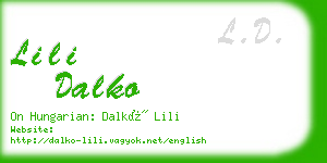 lili dalko business card